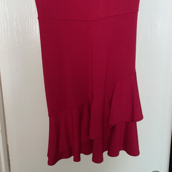 Red Ruffle Hem Dress - Picture 3 of 3
